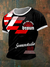 Männer Auch ohne Sonne Braun 88 bedrucktes Kurzarm-T-Shirt zartstils